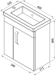Iddis Тумба с раковиной Torr 40 L подвесная белая – фотография-5